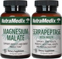 NutraMedix Fitness Plan Suplemento Bundle - Incluye Magnesium Malate for Energy & Athletic Support and Serrapeptase for Joint & Mobility Wellness - Fitness Support Supplements -2-Piece Capsule Set