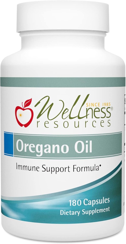Wellness Resources Oil of Oregano Capsules - Pure Oregano Oil 55% Carvacrol - Oregano Oil Capsules for Gut Health &amp; Immune Support - Softgels, 180 Count