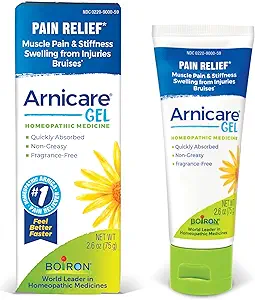 Boiron Arnicare Gel for Relief of Joint Pain, Muscle Pain, Muscle Soreness, and Swelling from Bruises or injury - Non-greasy and Fragrance-Free - 2.6 oz