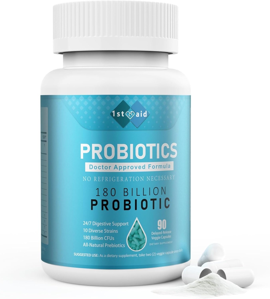 1a Ayuda Probióticos para Mujeres Probióticos Salud Digestiva Suplementos Prebióticos 90Counto - 180 Billones Hombres Prebióticos Suplementos dietéticos Capsules Apoyo Gut Health