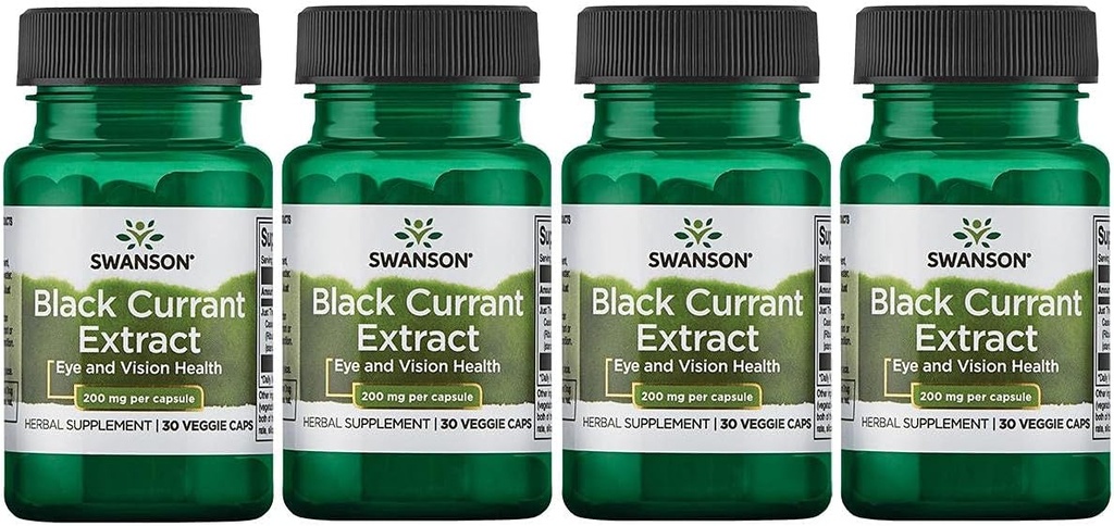 Swanson Black Currant Extracto 200 mg 30 Veg Caps 4 Pack