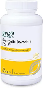 Klaire Labs SFI Health Quercetin-Bromelain Forte - Immune & Seasonal Support Enzymes with Pancreatic, Proteolytic, Bromelain, Papain Enzymes & Bioflavonoids (100 Capsules)