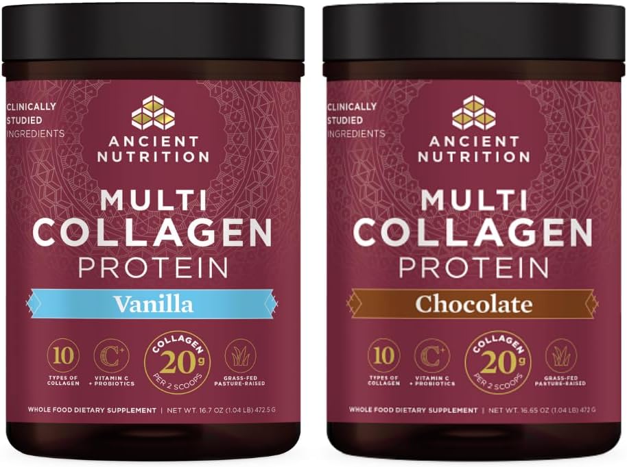 Antigua Nutrición Multi Collagen Proteína Vainilla 45 Servidores + Multi Collagen Proteína Chocolate 45 Servimientos