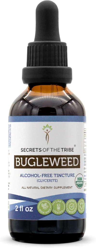 Bugleweed USDA Orgánica ← Extracto de alcohol-FREE, gotas herbales de alta potencia, sistema respiratorio  Hecho de 100% Certified Organic Bugleweed (Ze Lan, Lycopus Virginicus) Herb seco (2 FL OZ)