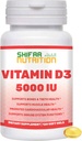 SHIFAA NUTRITION Vitamina Halal D, Vitamina Halal D3, 5000 UI Softgels, 120 Serviciones. No GMO, libre de gluten, soporta: Estructura, huesos, dientes, corazón, músculo &amp; funciones inmunitarias