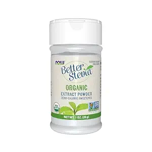 AHORA Alimentos, Certificado orgánico Mejor Stevia, Extract Powder, Zero-Calorie Sweetener, Certified Non-GMO, 1-Ounce(Pack of 1)