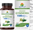 Brieofood Organic Gymnema 1500mg, 45 Servings, Vegetarian, Gluten Free, 90 Vegetarian Tablets