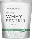 Dr. Mercola Pure Power Organic Whey Protein - 20 g Protein - Apoya el Crecimiento del Musculo & Energy - Grass-Fed Whey Concentrate - 15 Servings (20.60 oz) - Original