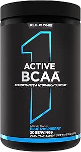 Regla 1 Active BCAA - Performance, Hydration y Recovery Support con 5g BCAAs + Electrolytes, L-Glutamine y Citrulline (30 Servimientos, Blue Raspberry)