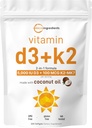 Micro Ingredientes Vitamina D3 5,000 UI + K2 MK-7 100 mcg, 300 Softgels viv Virgin Coconut Oil TEN 2-in-1 Bone, Immune & Heart Support TEN Easy to Swallow, Non-GMO