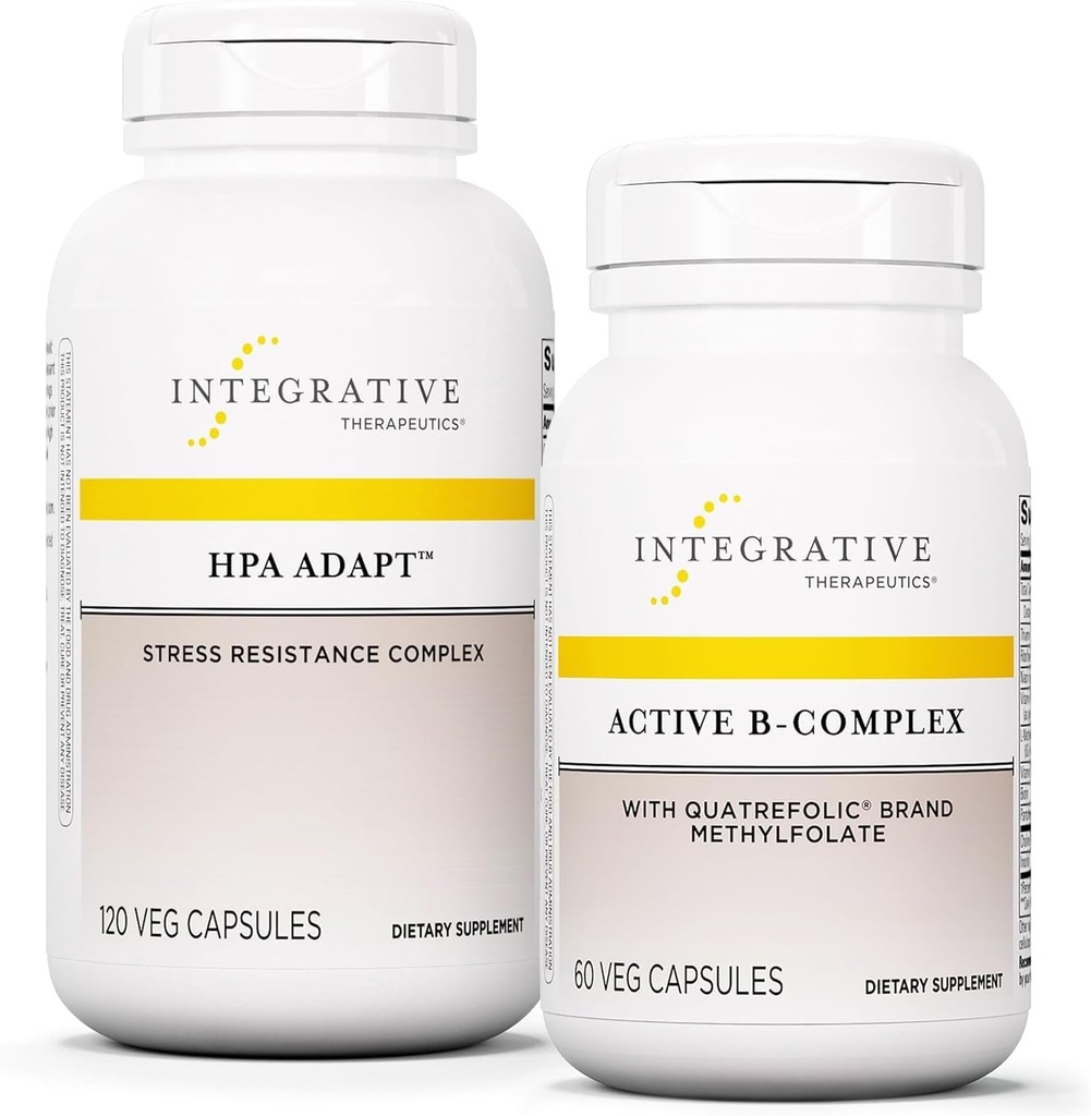 Terapéutica Integrativa Bundle con Active B-Complex, 60 Capsules & HPA Adapt, 120 Vegan Capsules - Active B-Complex to Support Energy Metabolism - HPA Adapt to Support Healthy Stress Response
