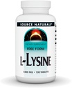 Source Naturals L-Lysine Free Form, 1,000 mg - Amino Acid Supplement Supports Energy Formation & Collagen* - 100 Tablets