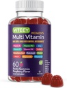 Viteey Womens Multivitamin Gummies - Immune Support - 12 in 1 Essential Vitamins & Minerals - Vitamina A, C, D3, E, B6, B12, Folic Acid, Biotin, Calcium, Zinc &amp; More - Vegetarian - Raspberry Flavored