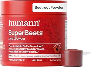 HumanN SuperBeets Beetroot Powder - Nitric Oxide Boost for Blood Pressure, Circulation & Heart Health Support - Suplemento No GMO Superfood - Original Apple Flavor, 30 Servimientos