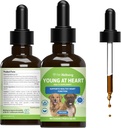 Bienestar de mascotas Jóvenes en el corazón para perros - Salud del corazón, Sistema circulatorio " Cardiovascular, Hawthorn, Motherwort, Schisandra - Veterinario-Formulado Herbal Suplemento 2 fl oz (59 ml)