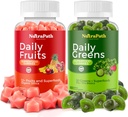 Superfood Fruits and Veggies Gummies (120 Chews), 12+ Superfruits & 30 Veggies, Fruit & Herbs, Fruit and Vegetable Vitamins, Non-GMO, Pectin-Based, Sin gluten