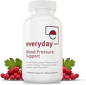 Everyday Blood Pressure Support and Hypertension Supplement - Hawthorn Berry, Arjuna, Magnesium, and Rauwolfia for Heart Health, Circulation, and Cholesterol Support (30 Day Supply, 60 Capsules)