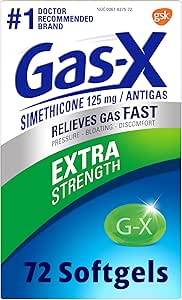 Gas-X Extra Strength Gas Relief Softgels con Simethicone 125 mg para Bloating Relief - 72 Conde