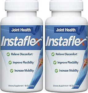 Suplemento de apoyo conjunto Instaflex - Clínicamente estudiado Blend de Alivio Conjunto de Glucosamina, MSM, White Willow, Turmeric, Ginger, Cayenne, Hyaluronic Acid - 180 Capsules