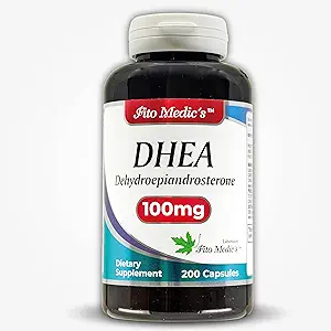 FITO MEDIC'S Lab Silencio DHEA Silencio dhea 100mg Silencio 200 Capsules Silencio dhea Suplemento Silencio dhea Suplemento para Mujeres Silencio dhea Suplemento para Hombres Silencio Ultra alta Absorción.