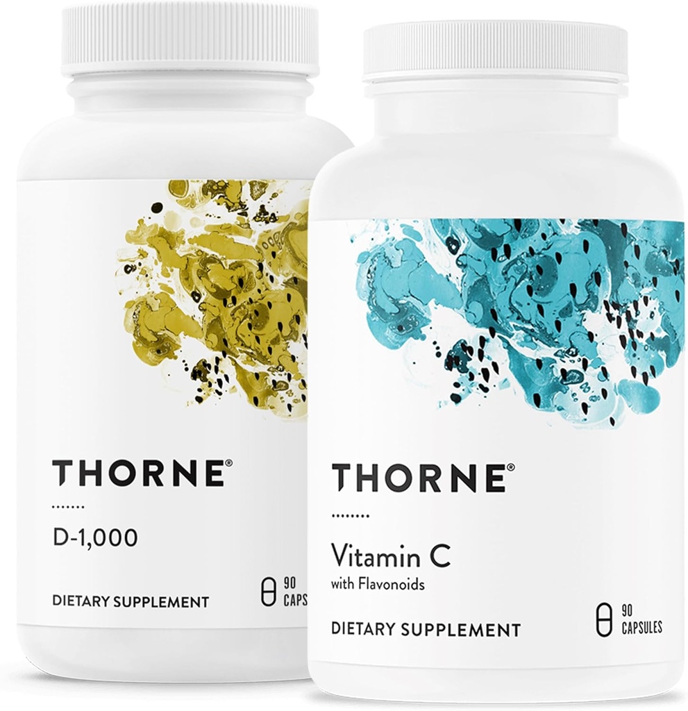 THORNE - Immune Support Combo - Vitamina D3 &amp; Vitamina C Blend for Healthy Immune Function - 30 a 90 Servings