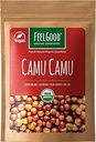 Súperalimentos orgánicos Camu Camu Powder, Vegan, No GMO, Pólvora de Berry Gratuita con Vitamina C y Antioxidantes para Soporte Inmunitario, 4 oz