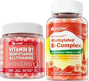 Complejo de vitamina B Gummies rellenos + vitamina B1
