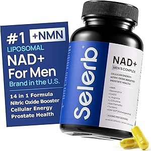 NAD+ Suplementos para Hombres - Nitric Oxide Prostate Health Suplementos para Hombres con Resveratrol, CoQ10, L Citrulline y Lycopene para Anti-Aging, Stamina &amp; Cellular Energy Support 60 cápsulas