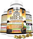 FRESH HEALTHCARE Black Seed Oil Capsules Cold Presionado 1300mg - 100% puro Nigella Sativa - Immune &amp; Soporte Conjunto - Premium Softgel Suplemento