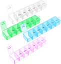 Organizador semanal de píldoras,4Pcs Caso de píldoras de 7 días Daily Vitamin Case Medicine Box Portable Medicine Organizer with Compartment 4 Colores AM Containers for Medicine Supplements Fish Oil