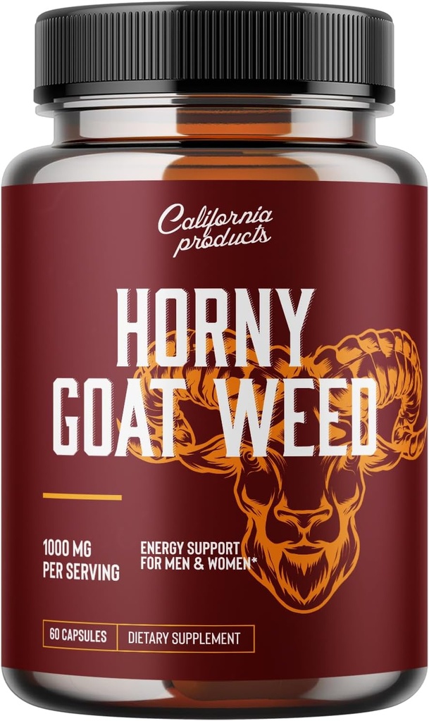 Complejo Horny Goat Weed - Male Enhancement Pills and Natural Testosterone Booster for Hombre Performance Pre Workout Suplementos Crecimiento muscular