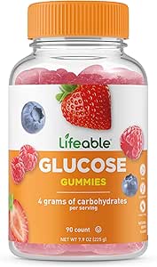 Gummies de Glucose Lifeable - Great Tasting Natural Flavor Gummy - Gluten Free GMO-Free Chewable - para adultos y niños - 90 Gummies