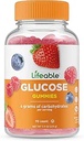 Gummies de Glucose Lifeable - Great Tasting Natural Flavor Gummy - Gluten Free GMO-Free Chewable - para adultos y niños - 90 Gummies