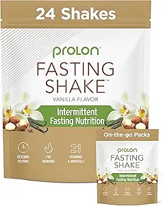 Prolon Intermittent Fasting Drink Mix ¦ Shake for Intermittent Fasting TEN Vitaminas, Fibra, Proteína basada en plantas ANTE Keto, Vegan, Gluten Free, Dairy Free Ø Vanilla, 2x12 cunas (Total 24 Servings)