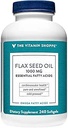 El aceite de semilla de flujo orgánico certificado de vitamina Shoppe 1000MG, ácido graso esencial que soporta la salud cardiovascular, sin refinar " libre de pesticidas, aceite de semilla de Flax prensado frío (240 Softgels)