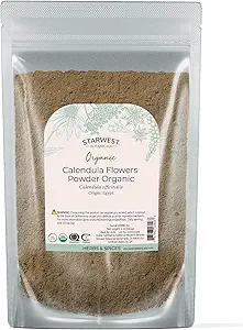 Starwest Botanicals Organic Calendula Flower Powder - Natural Dried Herb for Tea, Herbal Blends, &amp; Culinary Use, Caffeine Free, Certified Kosher, Non-GMO - 4 oz Pouch