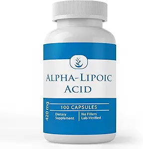 Ingredientes originales puros Capsules de ácido alfa-lipoico (100 cápsulas) siempre puros, sin aditivos o explosivos, Lab Verified