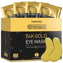 24k Gold Under Eye Patches (25 Parejas), máscara de ojos, productos de cuidado de piel de colágeno, parches de ojos para ojos hinchados, máscaras de ojos para círculos oscuros y dificultad