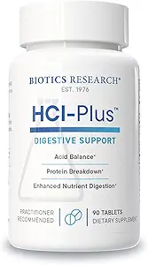 Biotics Research HCl PlusTM, Supplies Betaine Hydrochloride, Pepsin, Glutamic Acid and More, Supports Healthy Digestion, 90 Tabs