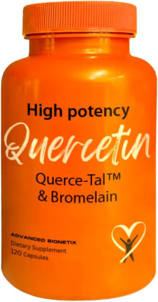 Querce-TalTM Quercetin + Bromelain 120 Veg Capsules ¦ High Potency Enhanced Absorption Bioavailability. Soportes Anti-Oxidant, Eventos en llamas, Salud Inmunitaria, Embalaje mayo Vary