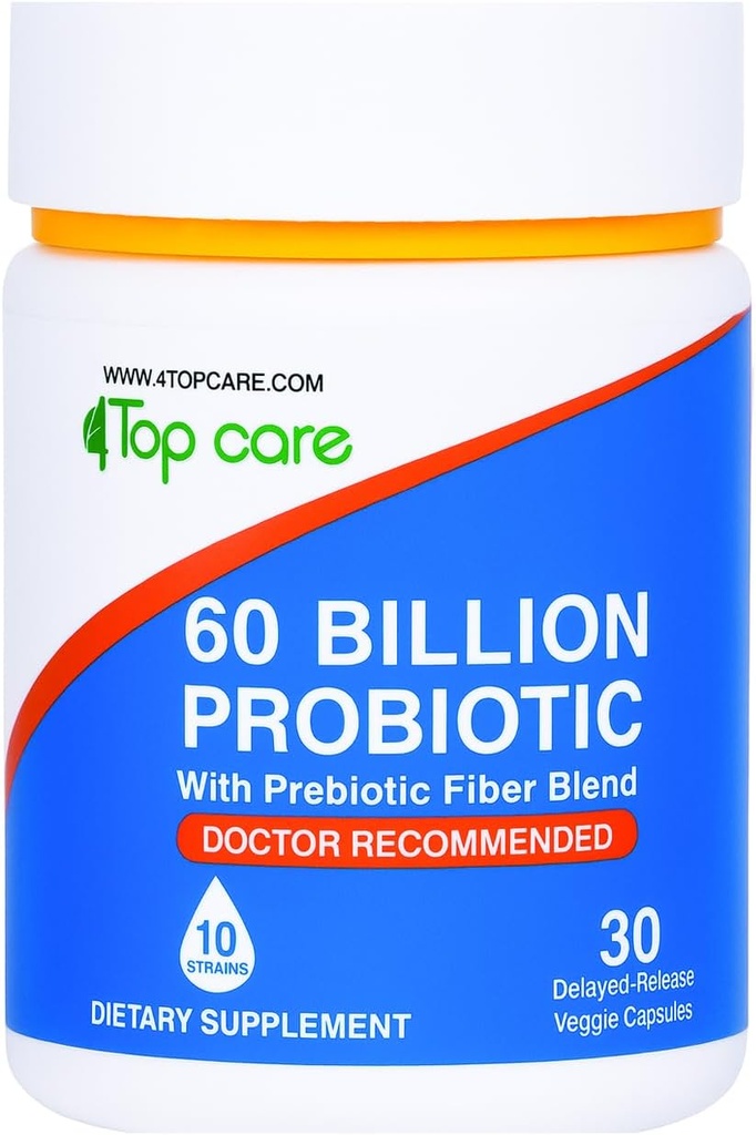 Probióticos 60 Billones CFU - 10 Estrados + Prebióticos Orgánicos - Immune, Digestivo " Salud Gut - Apoya el estreñimiento ocasional, Diarrea, Gas " Bloating - para Hombres Mujer - 30ct