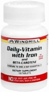 Molino de viento Vitamina diaria con hierro y betacaroteno
