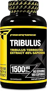 Primaforce Tribulus Terrestris Extract Capsules (180 capsules) - 90 Servings / 1.500mg Tribulus Por Serving, Herbal Tribulus Suplemento para Hombres y Mujeres