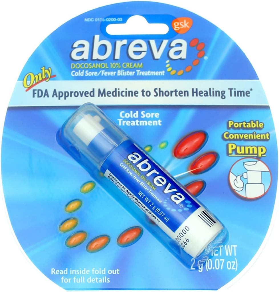 Abreva 2grm Pump Tamaño 1ct Abreva Tratamiento de la llanta fría