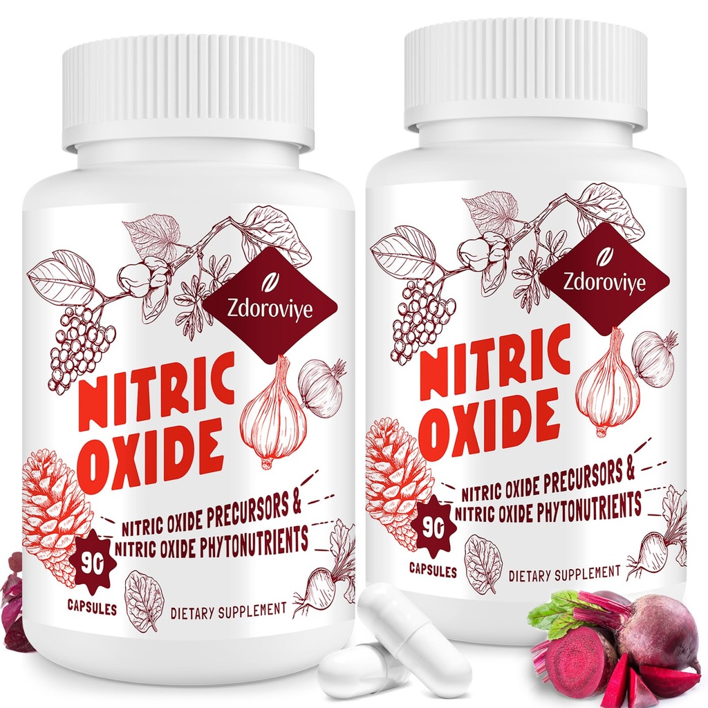 Zdoroviye Nitric Oxide Supplement for Men, 90 Capsules (2 Pack)