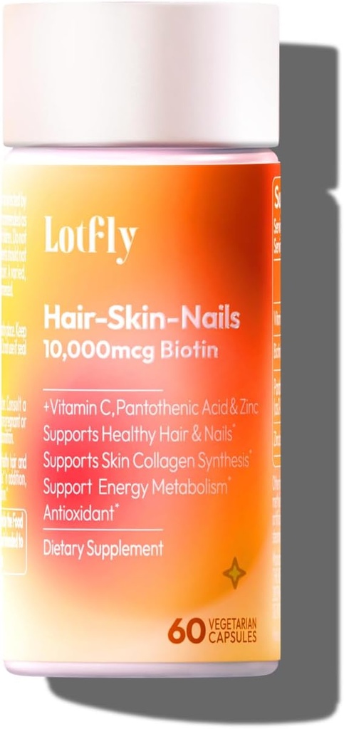 Biotina 10000 mcg con Zinc Vitamin C &amp; Calcium Pantothenate – apoya el crecimiento saludable del cabello, fuertes uñas " esquí de alumbramiento para mujeres " hombres tóxicos hechos en los EE.UU.