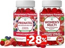 Lunakai Prenatal Vitamina y Mangas Multivitamínicas de Mujeres Bundle - Embarazo Multivitamina Gummy con Hierro y Ácido Fólico - con 100% Valor Diario de 16 Vitaminas y Minerales Esenciales - 30 Días Suministro