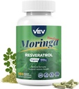 VEV Moringa Capsules – con Turmeric " Resveratrol AnteriorSuplemento básico para funciones inmunitarias Apoyo a la vida cotidianaSkin Wellness " Daily Energy eterna180 Vegan Capsules