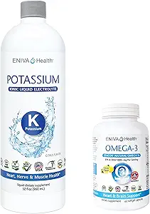 Eniva Liquid Ionic Potassium (32oz) y Omega-3 Fish Oil (60 caps) Boost Metabolic Function, Energy and Immune System
