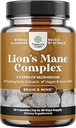 Avanzado suplemento de seto de león Mane - suplemento de mane de leones cápsulas con Reishi, Chaga, Maitake " Shiitake para la memoria de salud cerebral " Focus - Nootropic para la claridad mental - 30 caps